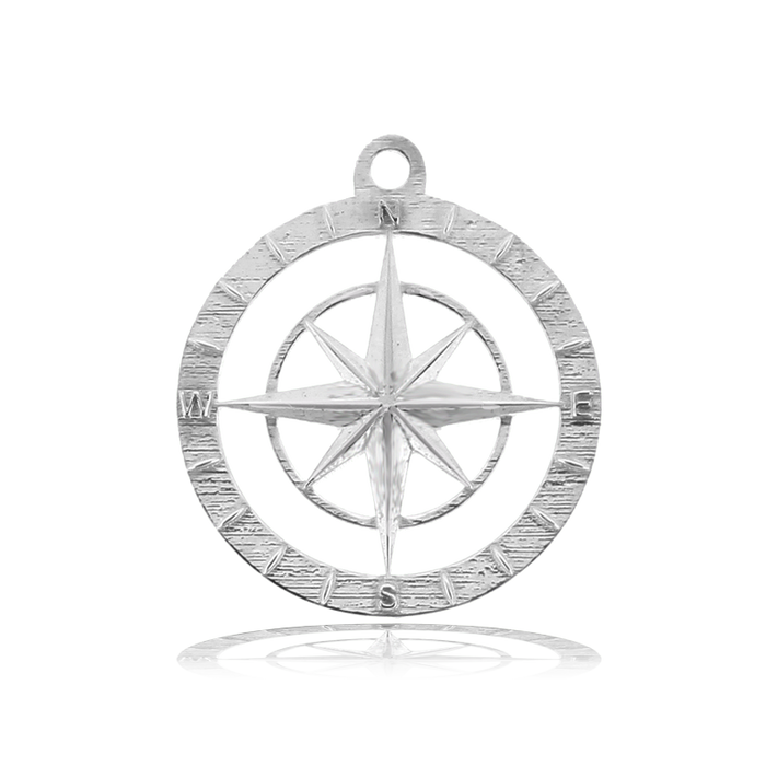 Sardonyx Stone Bracelet with Compass Rose Sterling Silver Charm