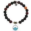 Sardonyx Stone Bracelet with Deep as the Ocean Sterling Silver Charm