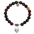 Sardonyx Stone Bracelet with Love Lock Sterling Silver Charm