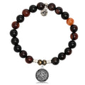 Sardonyx Stone Bracelet with Saint Christopher Sterling Silver Charm