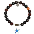 Sardonyx Stone Bracelet with Star of the Sea Sterling Silver Charm