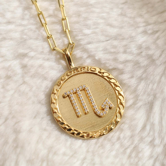 Scorpio Gold Vermeil Zodiac Necklace