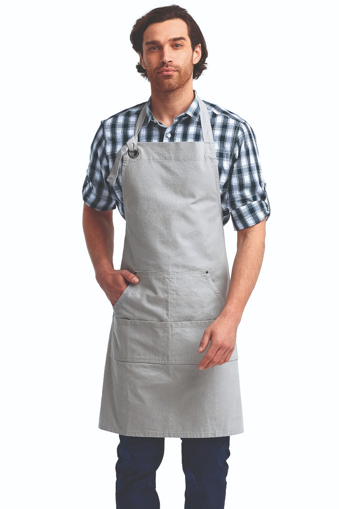 Artisan Collection by Reprime Silver "Calibre" Bib Adjustable Apron (4 Pocket Pouch)