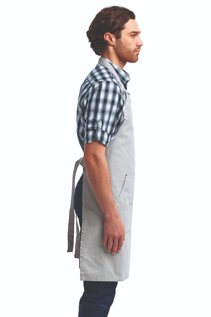 Artisan Collection by Reprime Silver "Calibre" Bib Adjustable Apron (4 Pocket Pouch)