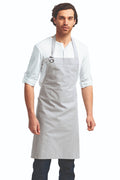 Artisan Collection by Reprime Silver "Calibre" Heavy Cotton Canvas Adjustable Bib Apron (No Pockets)