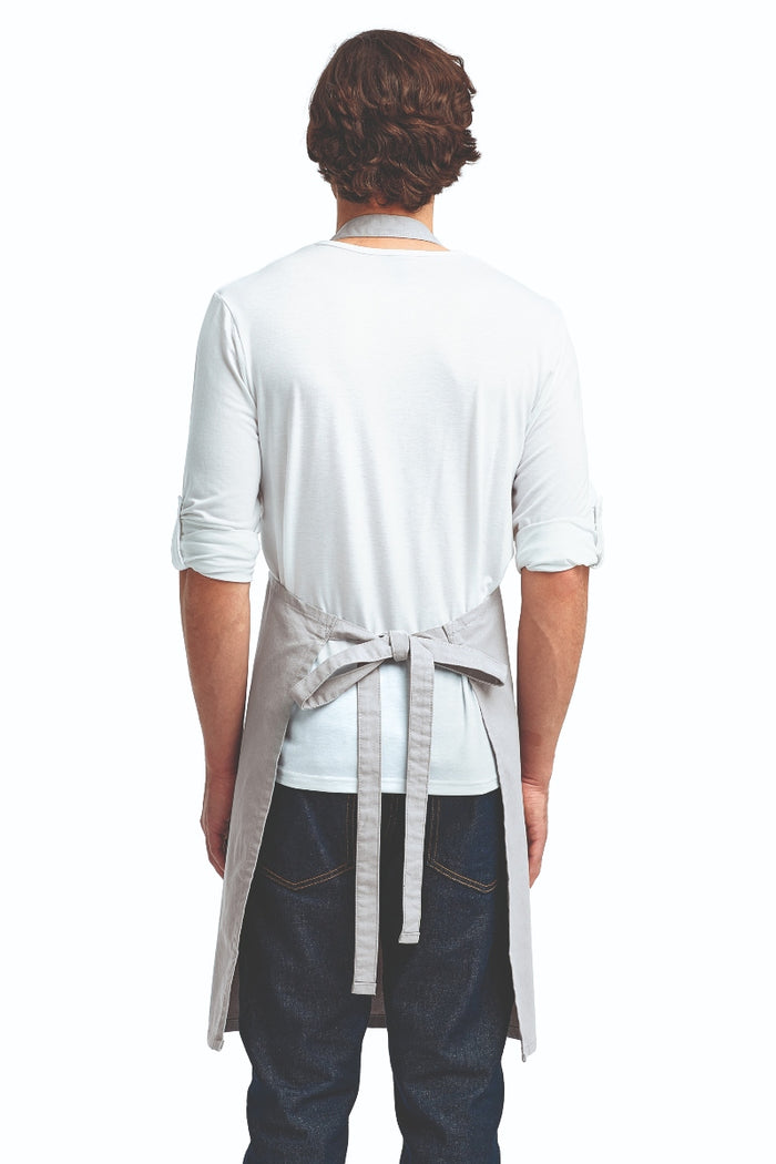Artisan Collection by Reprime Silver "Calibre" Heavy Cotton Canvas Adjustable Bib Apron (No Pockets)
