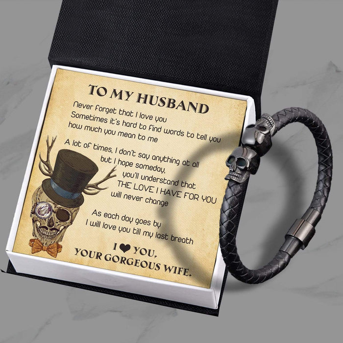 Skull Cuff Bracelet - Skull - To My Husband - I Will Love You Then - Gbbh14001