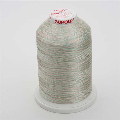 Sulky 40 wt 5500 Yard Rayon Thread - 940-2209 - Sea Foam/Coral/Ecru