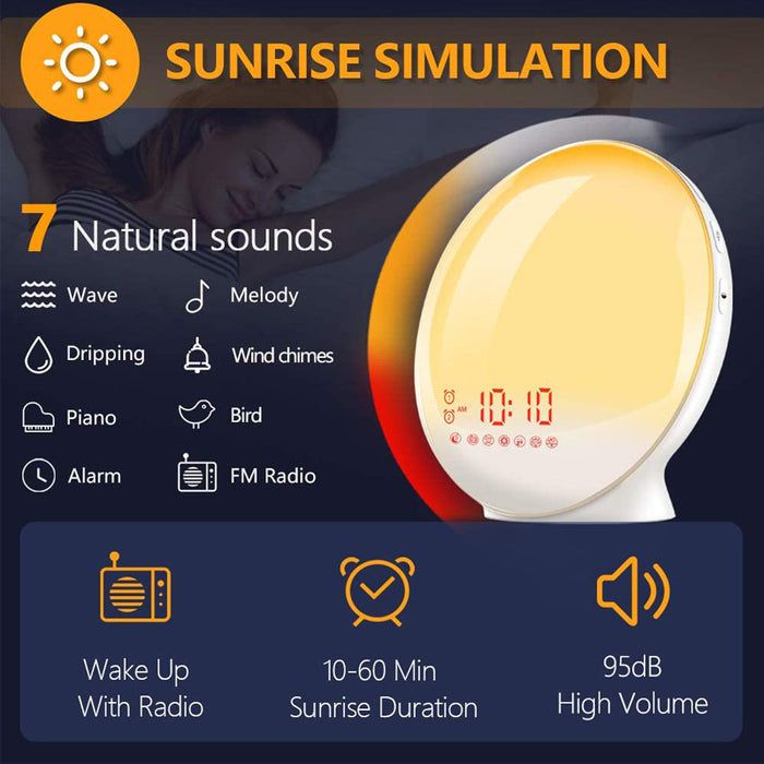 Sunrise Sunset LED Alarm Clock with Colorful Atmosphere
