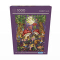 The Art File: Fairytale is a 1,000 piece jigsaw puzzle by Gibsons Games, featuring an illustrated enchanted woodland scene with fairies, animals, mushrooms, and a large moon.