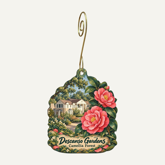 The Store at Descanso Gardens Town Icon custom wood ornament OC82 hanging on hook