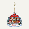 The Vermont Country Store Christmas custom wood ornament OC99 hanging on hook