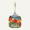 The Wood Merchant Town Icon custom wood ornament OC127 hanging on hook