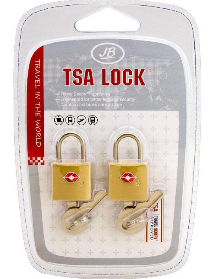 TSA Lock, set of 2, brass