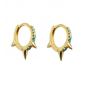 Turquoise Spike Huggie Earrings