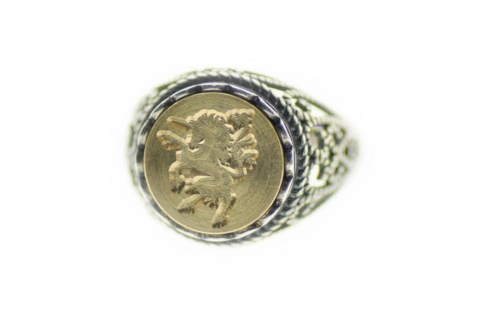 Unicorn Signet Ring - Backtozero B20 - 12l, 12mm, 12mm ring, accessory, her, jewelry, Mythical Creatures, ring, signet ring, size 10, size 7, size 8, size 9, unicorn, wax seal, wax seal ring, wax seal stamp
