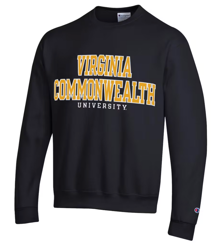 VCU CHAMPION REPLEN POWERBLEND CREW BLACK - S