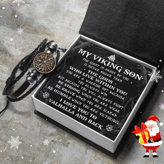 Viking Compass Bracelet - Viking - My Viking Son - I Love You Valhalla And Back - Gbla16003