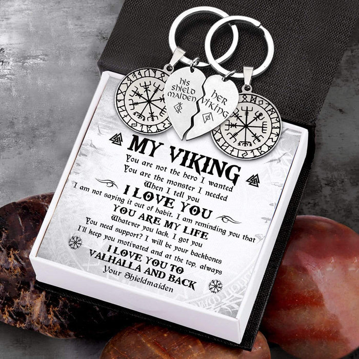 Viking Compass Couple Keychains - My Viking - You Are My Life - Gkdl26004