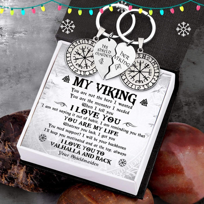 Viking Compass Couple Keychains - My Viking - You Are My Life - Gkdl26004