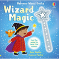 Book cover of 'Wizard Magic' with a child in wizard costume and owl, featuring Usborne Wand Books.