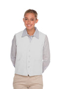 Cardi / DayStar White 4-Button Unisex Vest with 2 Pockets