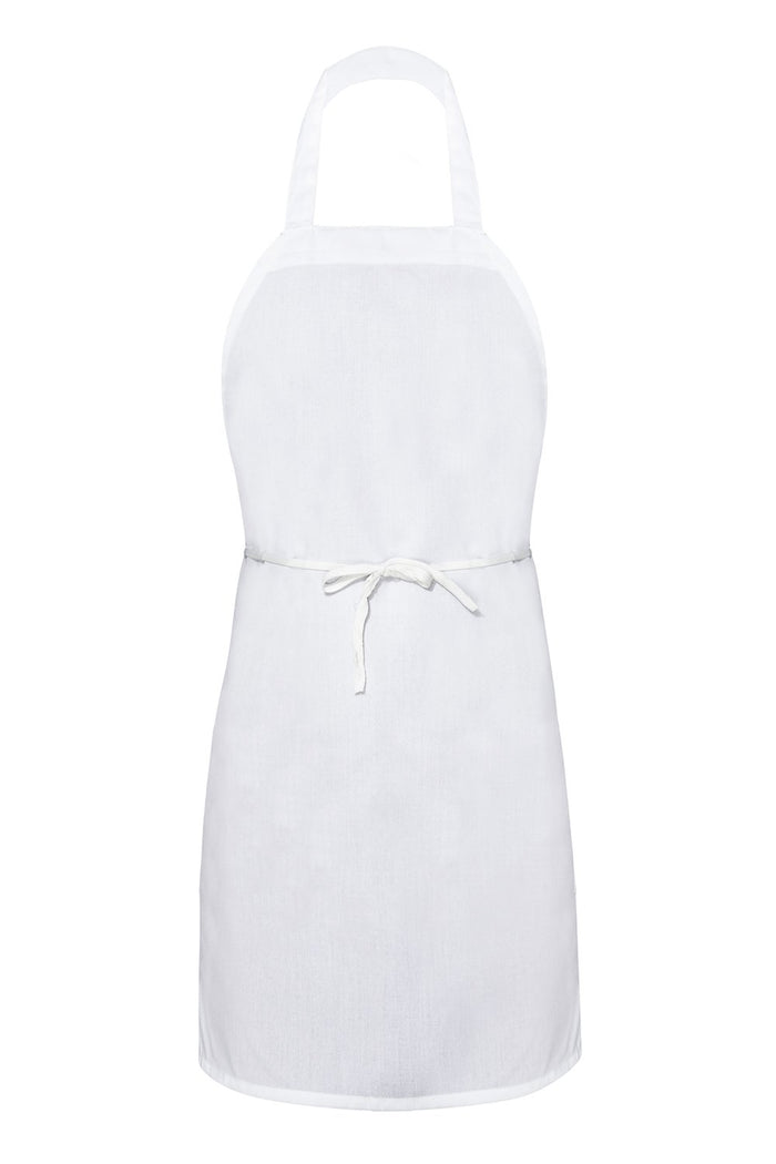AW Essentials White Bib Apron (No Pockets)