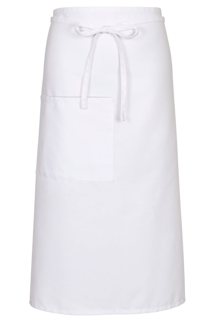 Fame White Bistro Apron (1 Pocket w/ Pencil Divide)