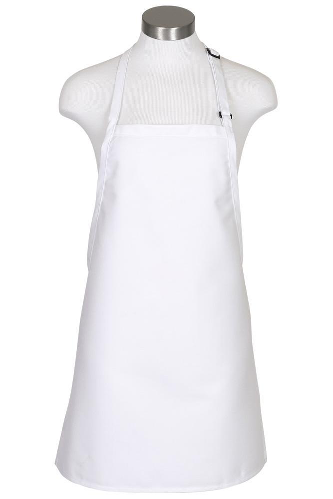 Fame White Cover Up Bib Adjustable Apron (No Pockets)