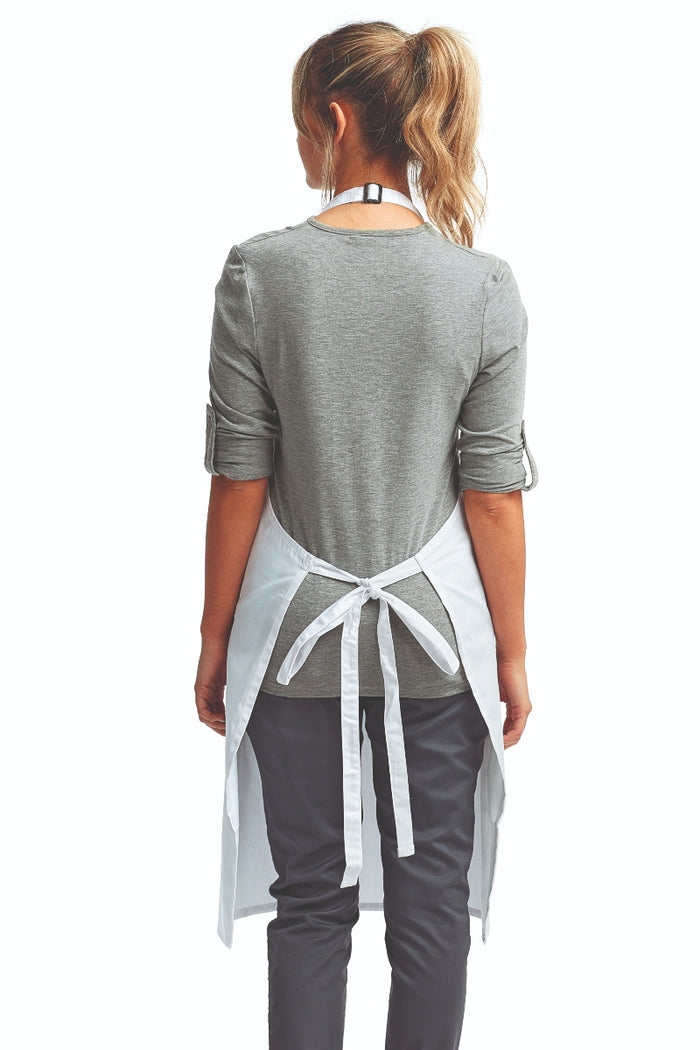 Artisan Collection by Reprime White Sustainable Bib Apron (No Pockets)