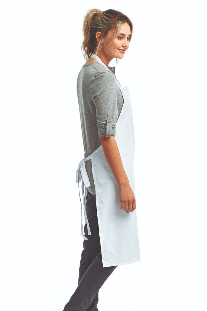 Artisan Collection by Reprime White Sustainable Bib Apron (No Pockets)