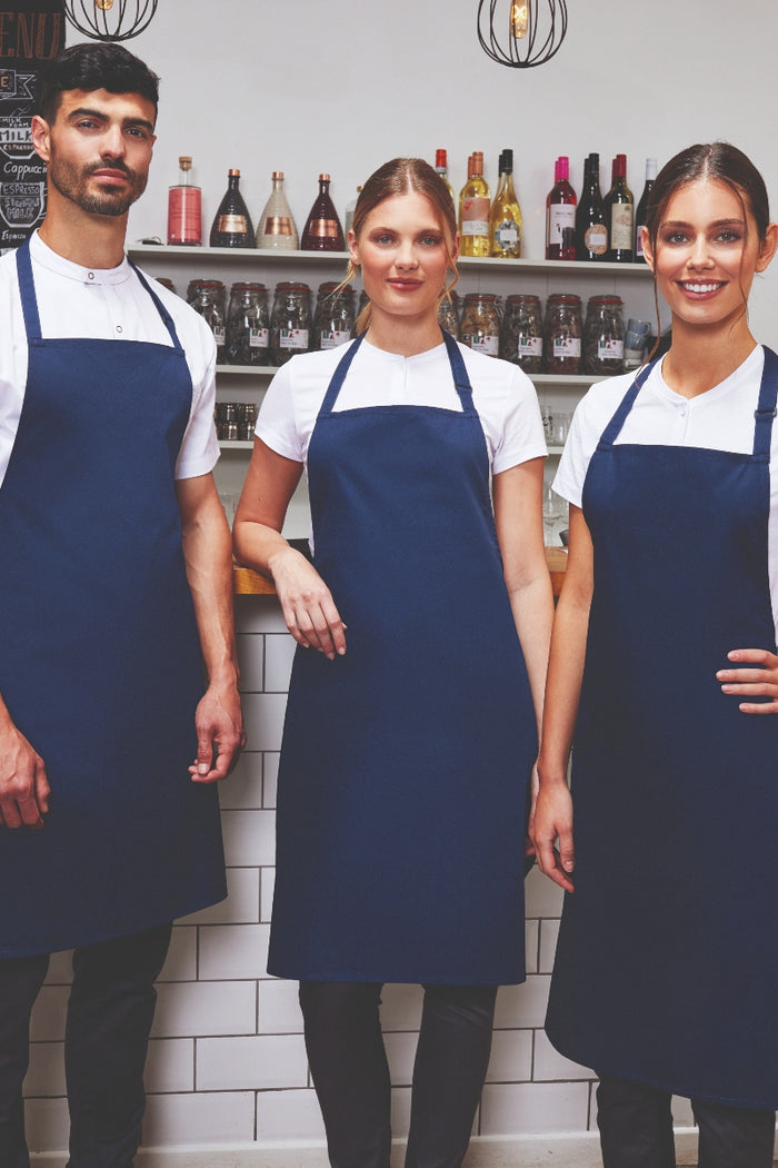 Artisan Collection by Reprime White Sustainable Bib Apron (No Pockets)
