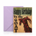 Wood Folding Card - Goat
